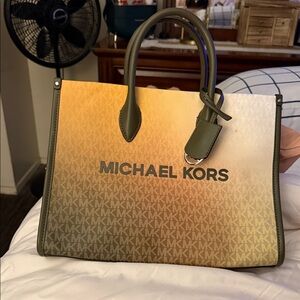 Michael Kors Olive and Mustard Ombré Tote